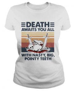 Death Awaits You All With Nasty Big Pointy Teeth Rabbit Skull Vintage  Classic Ladies
