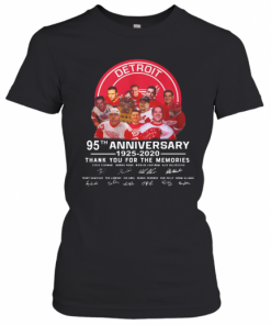 Detroit Red Wings 95Th Anniversary 1925 2020 Thank You For The Memories Signatures T-Shirt Classic Women's T-shirt