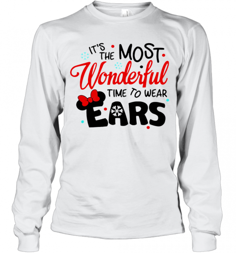 Disney Minnie Mouse It's The Most Wonderful Time To Wear Ears T-Shirt Long Sleeved T-shirt 