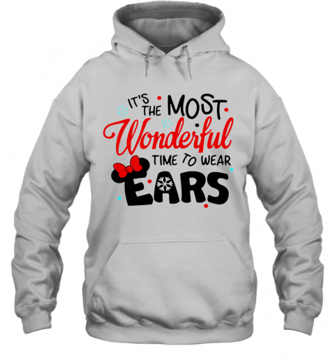 Disney Minnie Mouse It's The Most Wonderful Time To Wear Ears T-Shirt Unisex Hoodie