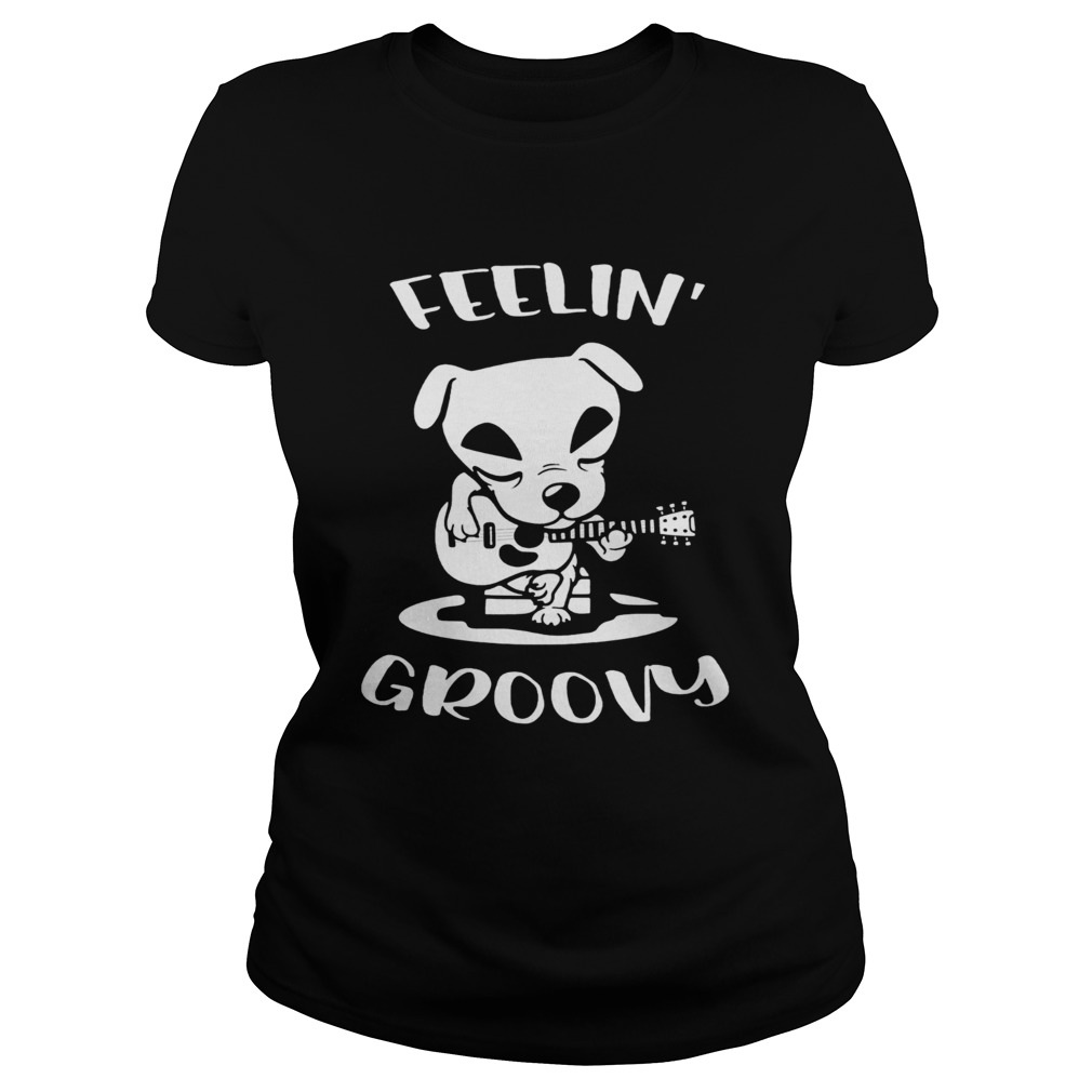 Dog playing guitar feeling groovy Classic Ladies