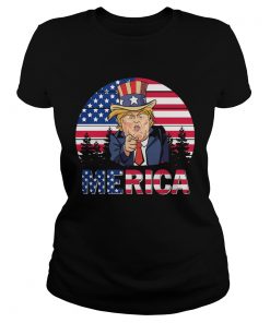 Dolnald Trump American flag veteran Independence Day vintage  Classic Ladies