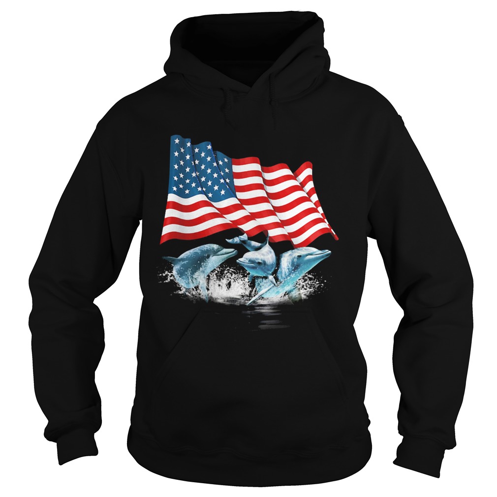 Dolphins american flag independence day Hoodie