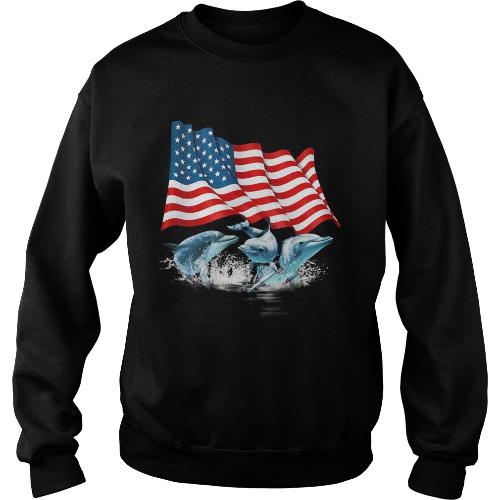 Dolphins american flag independence day Sweatshirt