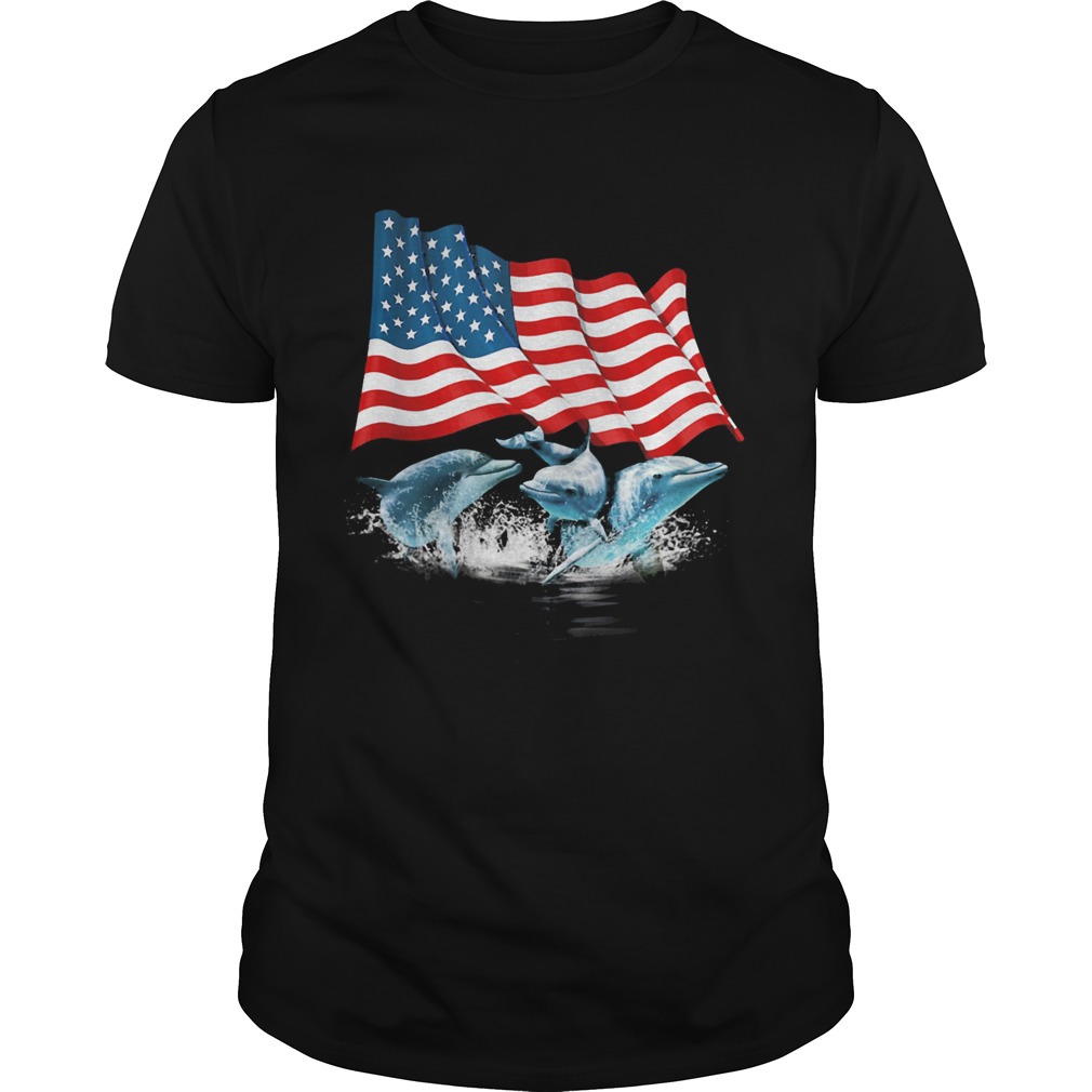 Dolphins american flag independence day Unisex