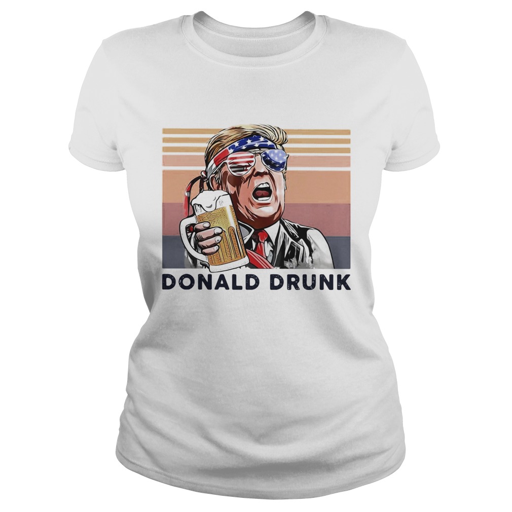 Donald Trump drunk beer American flag veteran Independence Day vintage  Classic Ladies