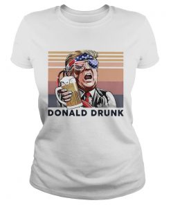 Donald Trump drunk beer American flag veteran Independence Day vintage  Classic Ladies