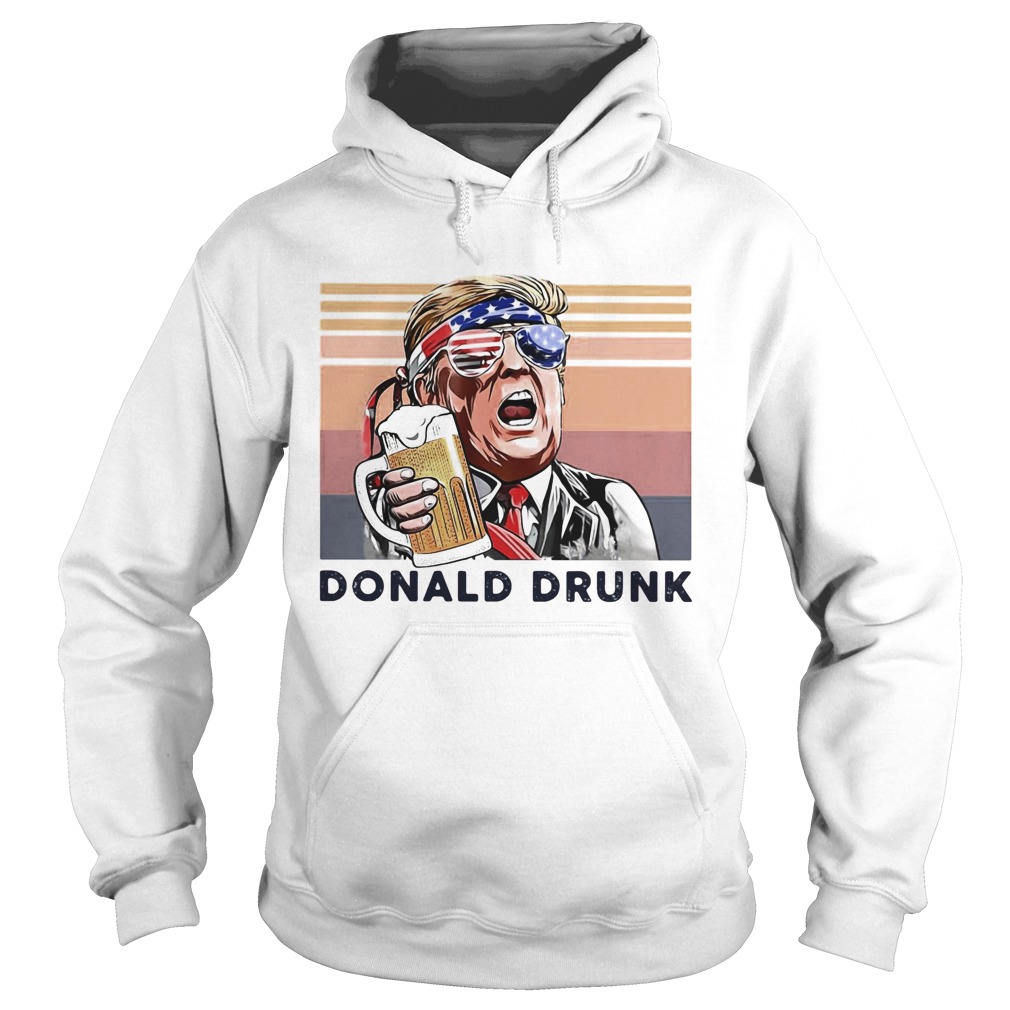 Donald Trump drunk beer American flag veteran Independence Day vintage  Hoodie