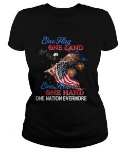 Eagle Once flag one land one heart American flag veteran Independence Day  Classic Ladies