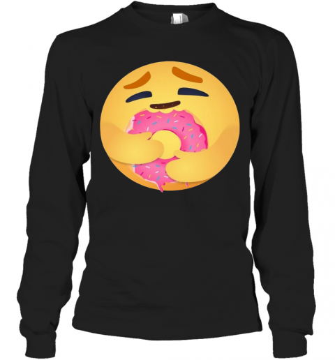 Facebook Care Emoji Hugging Donut T-Shirt Long Sleeved T-shirt 