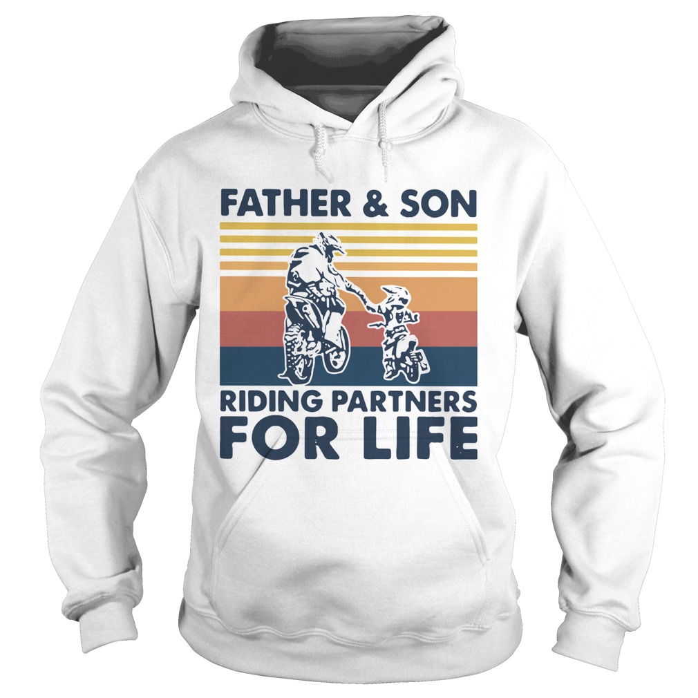 Father And Son Riding Partners For Life Vintage  Hoodie