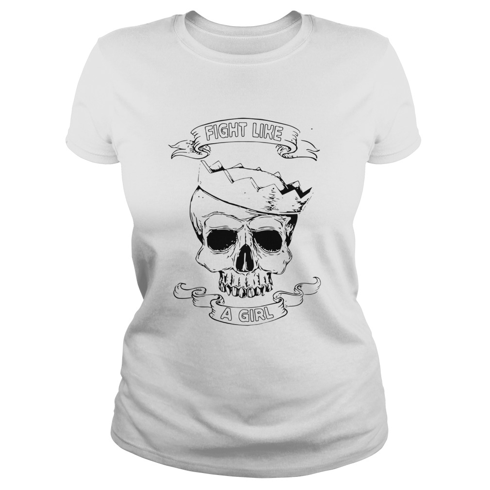 Fight Like A Girl Awareness Skull Princess  Classic Ladies