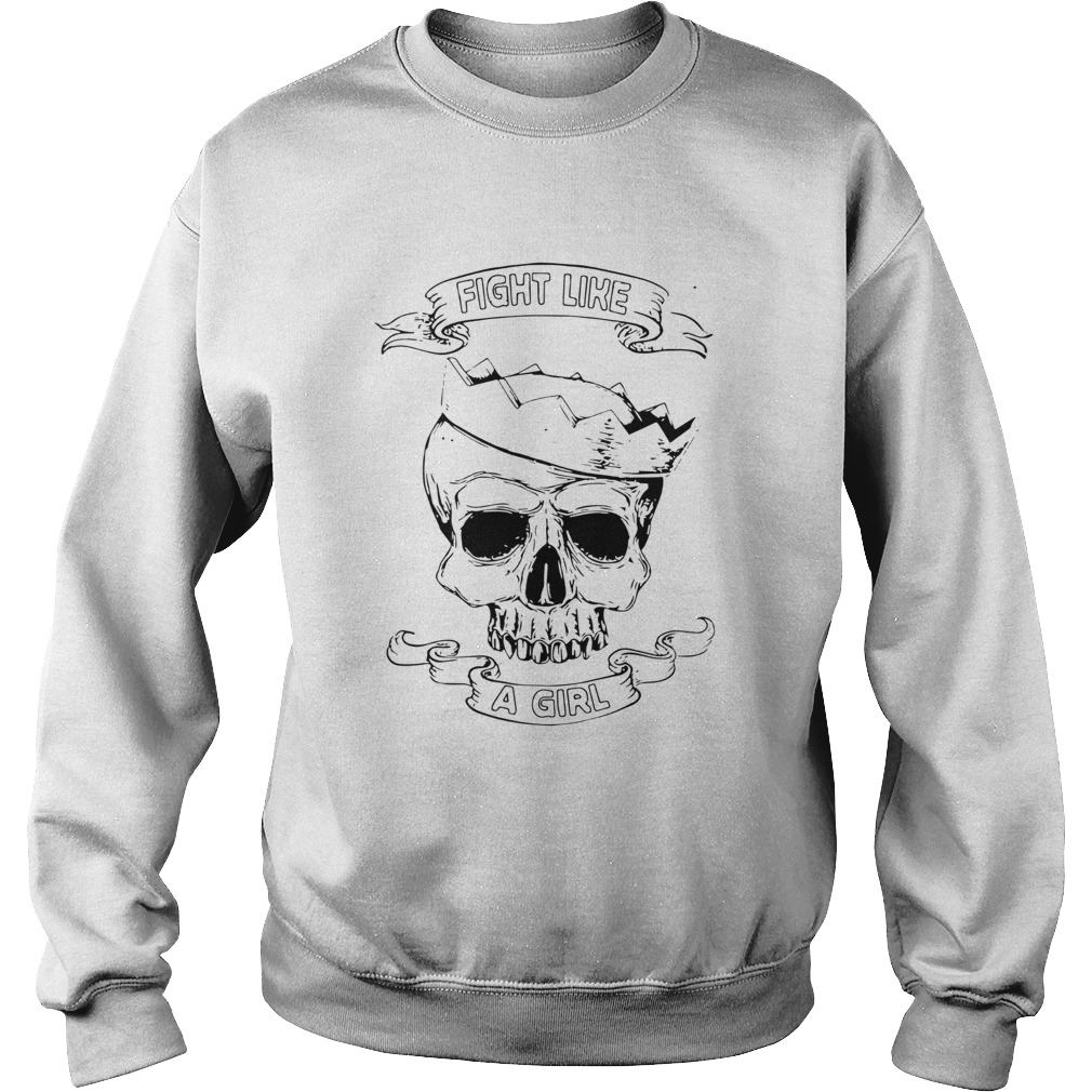 Fight Like A Girl Awareness Skull Princess  Sweatshirt