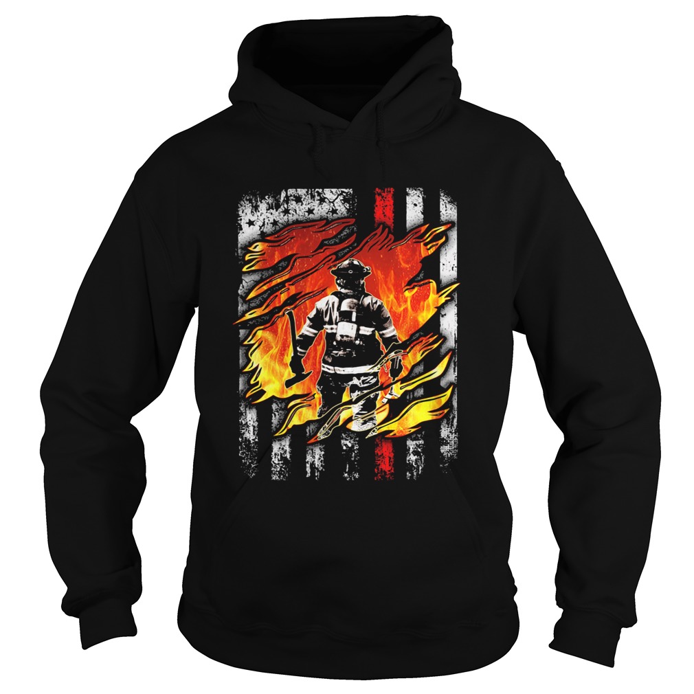 Firefighter American flag veteran Independence Day  Hoodie