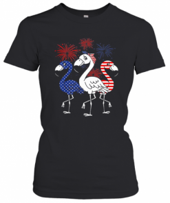 Flamingo American Flag Veteran Independence Day T-Shirt Classic Women's T-shirt