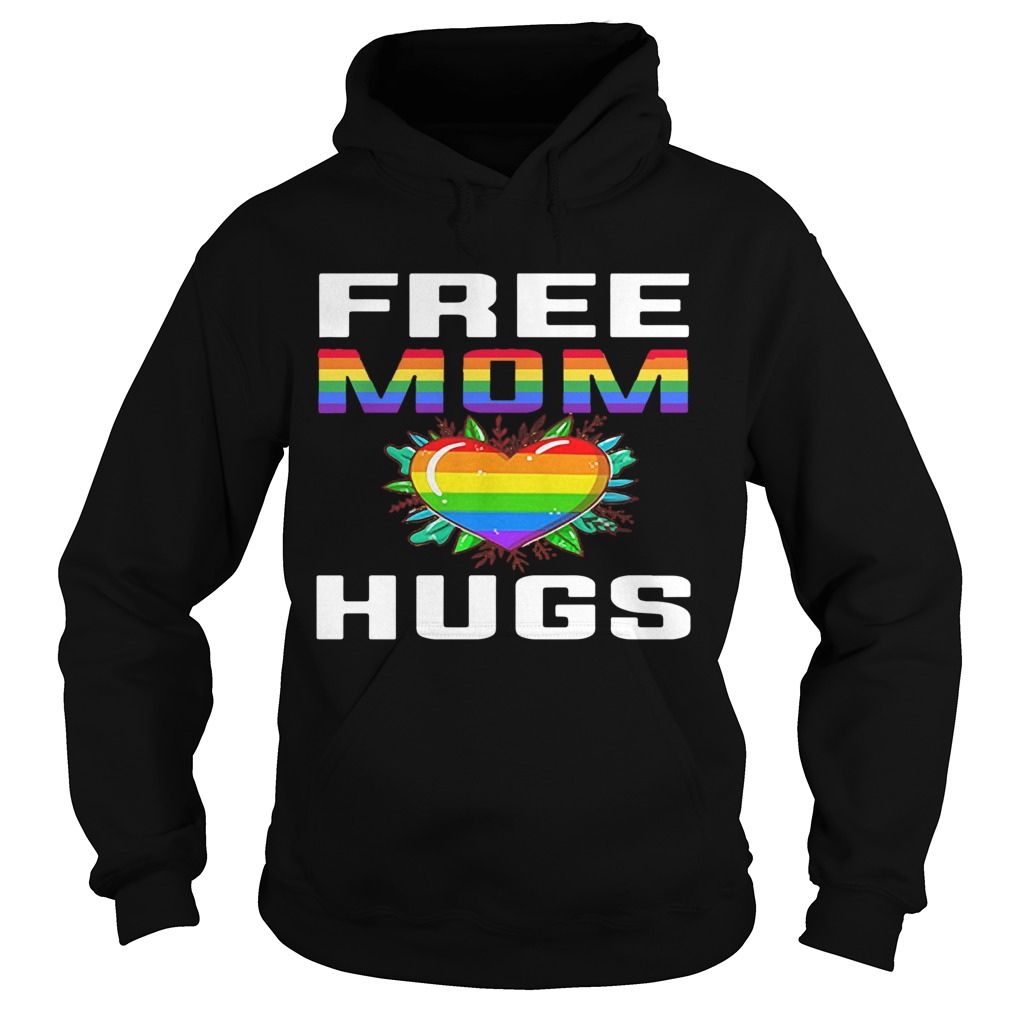 Free Mom Hugs Lgbt Pride Rainbow Heart  Hoodie