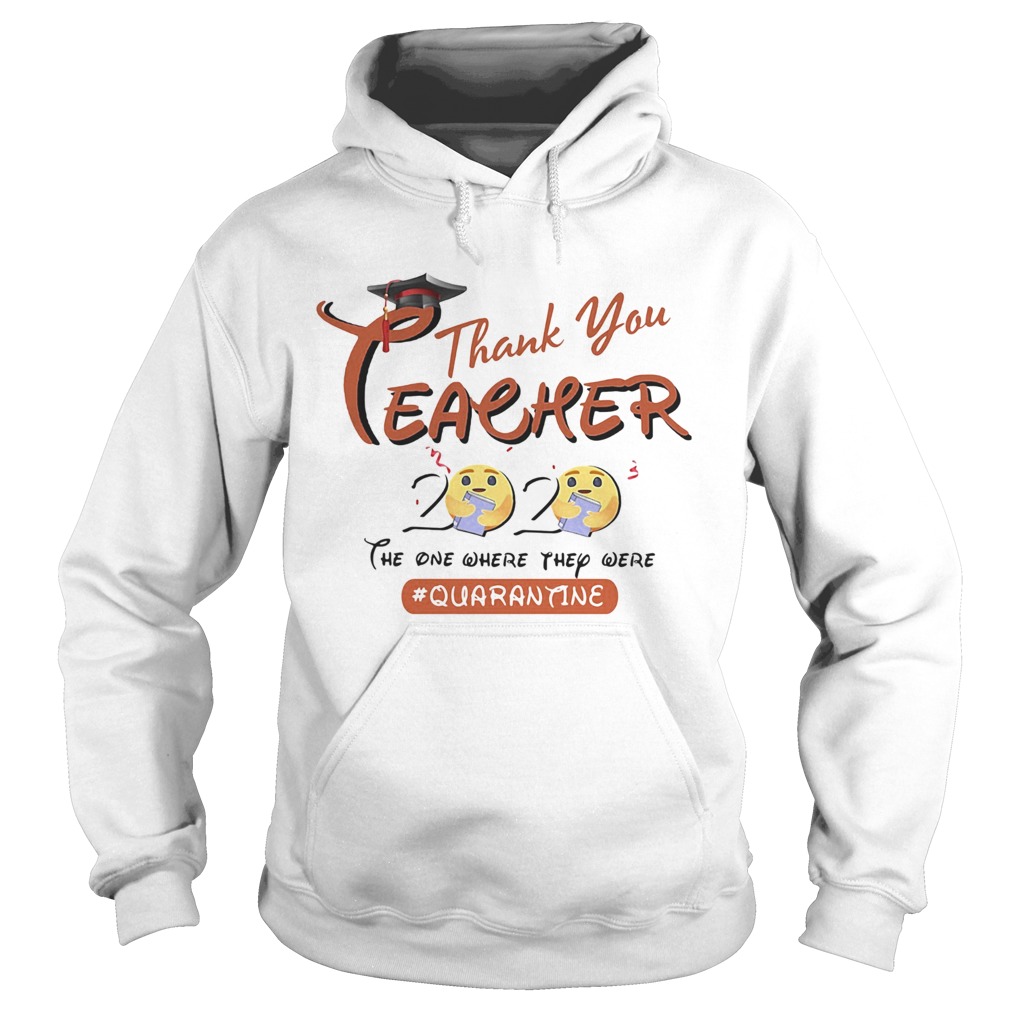 Graduation thank you teacher 2020 the one where they were quarantine icon hug books Hoodie