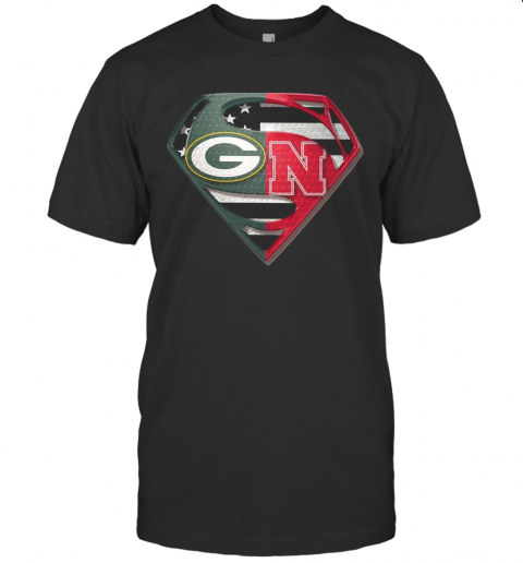 Green Bay Packers And Nebraska Cornhuskers Superman T-Shirt