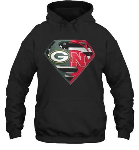 Green Bay Packers And Nebraska Cornhuskers Superman T-Shirt Unisex Hoodie