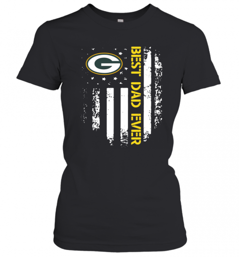 Green Bay Packers Best Dad Ever American Flag T-Shirt Classic Women's T-shirt