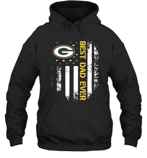 Green Bay Packers Best Dad Ever American Flag T-Shirt Unisex Hoodie