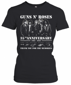 Guns N' Roses 35Th Anniversary 1985 2020 Thank You For The Memories Signatures T-Shirt Classic Women's T-shirt
