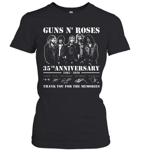 Guns N' Roses 35Th Anniversary 1985 2020 Thank You For The Memories Signatures T-Shirt Classic Women's T-shirt