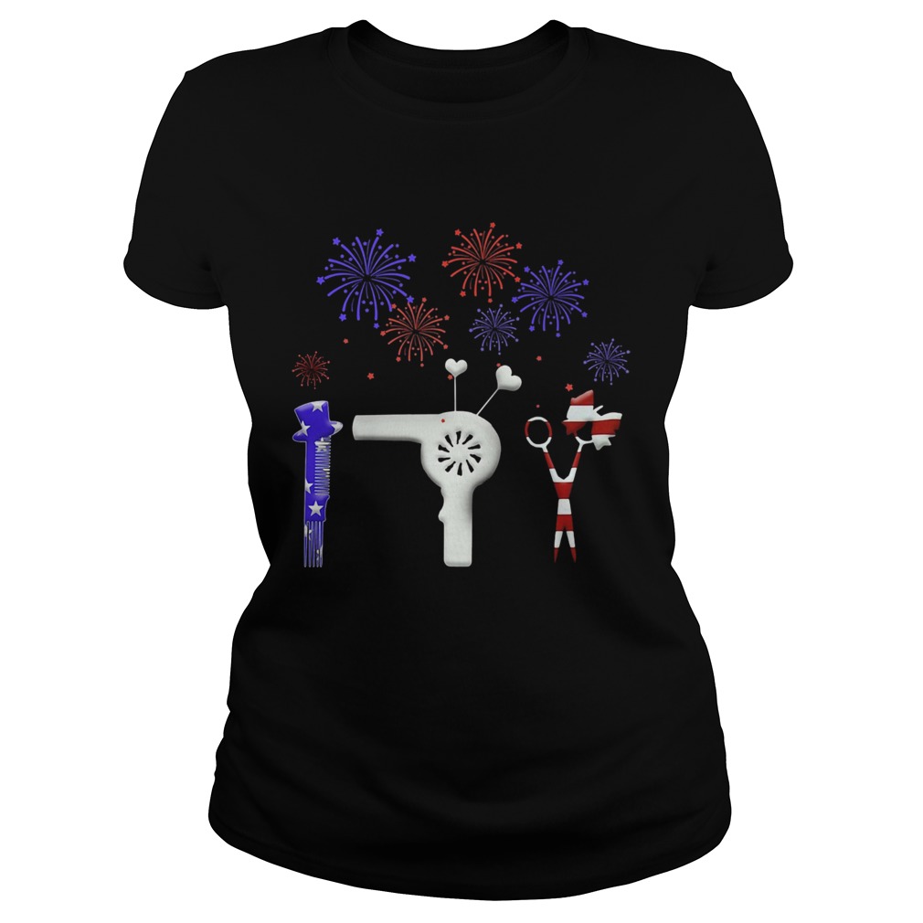 Hairstylist American flag veteran Independence Day Classic Ladies
