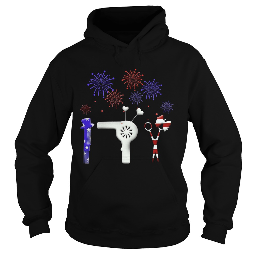 Hairstylist American flag veteran Independence Day Hoodie
