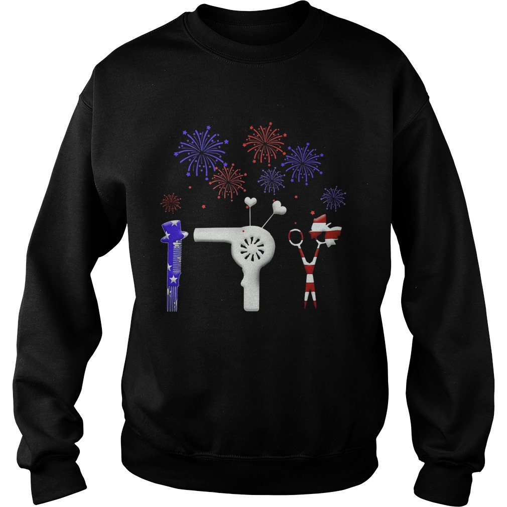 Hairstylist American flag veteran Independence Day Sweatshirt