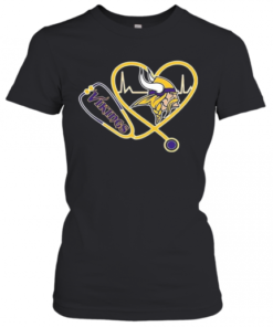Heartbeat Nurse Love Minnesota Vikings T-Shirt Classic Women's T-shirt