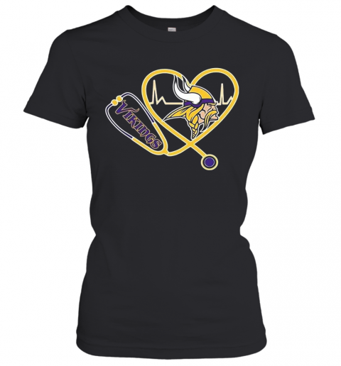 Heartbeat Nurse Love Minnesota Vikings T-Shirt Classic Women's T-shirt