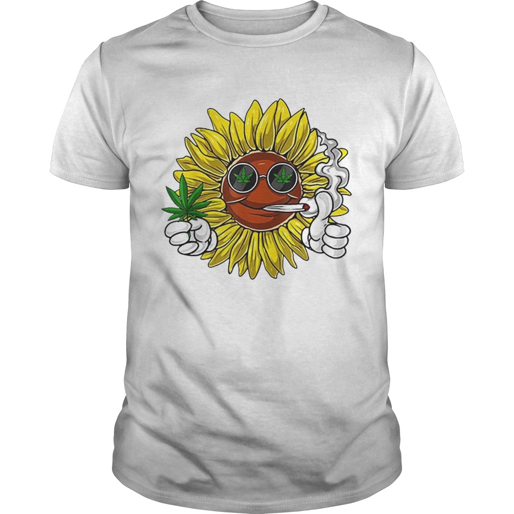 Hippie Sunflower Smoking Weed Stoner Cannabis Marijuana Leaf Unisex