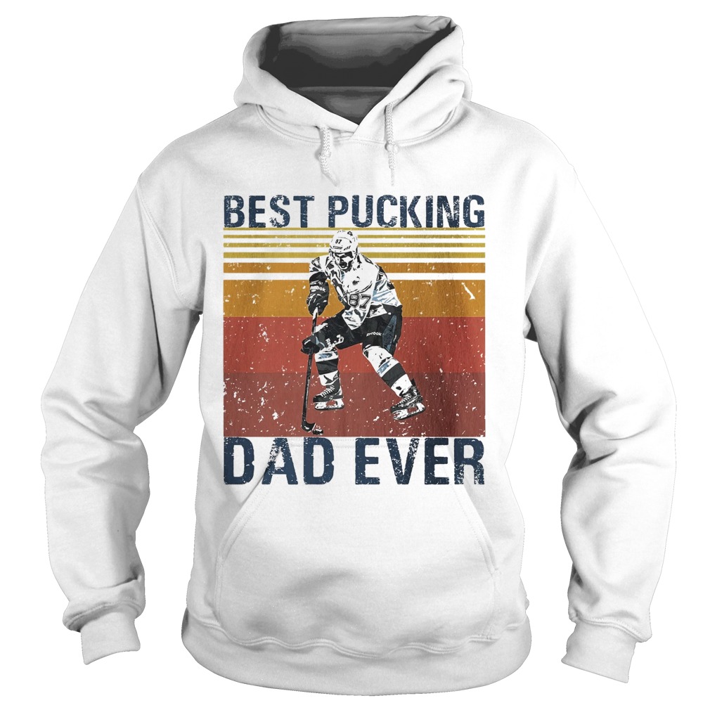 Hockey best pucking dad ever happy fathers day vintage Hoodie