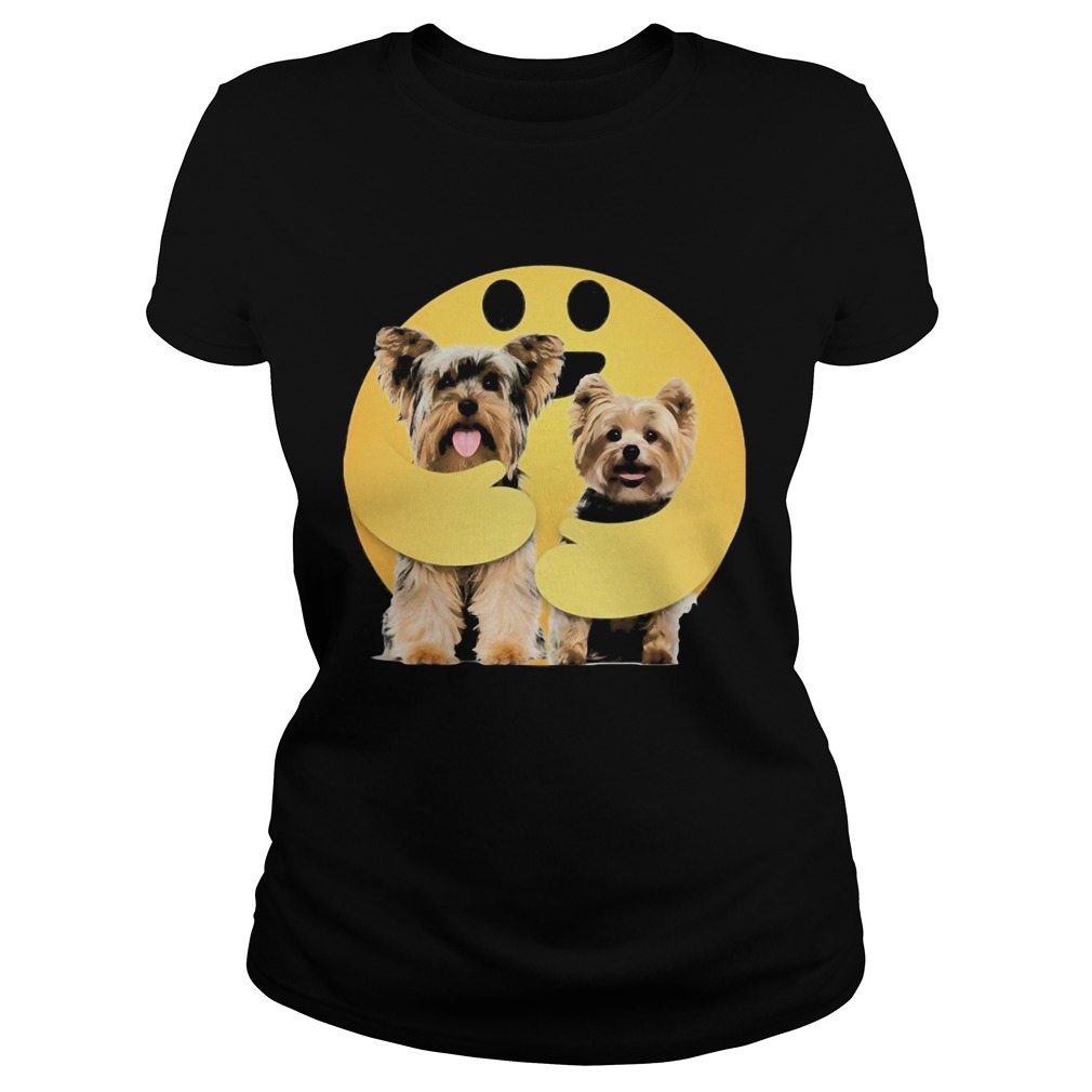 Icon hug yorkie dog Classic Ladies