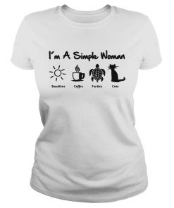 Im A Simple Woman Sunshine Coffee Turtles Cats  Classic Ladies