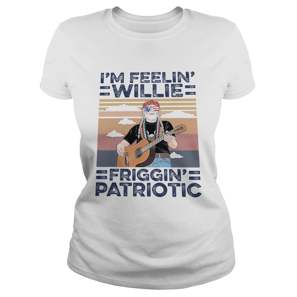 Im feelin willie friggin patriotic guitar vintage  Classic Ladies