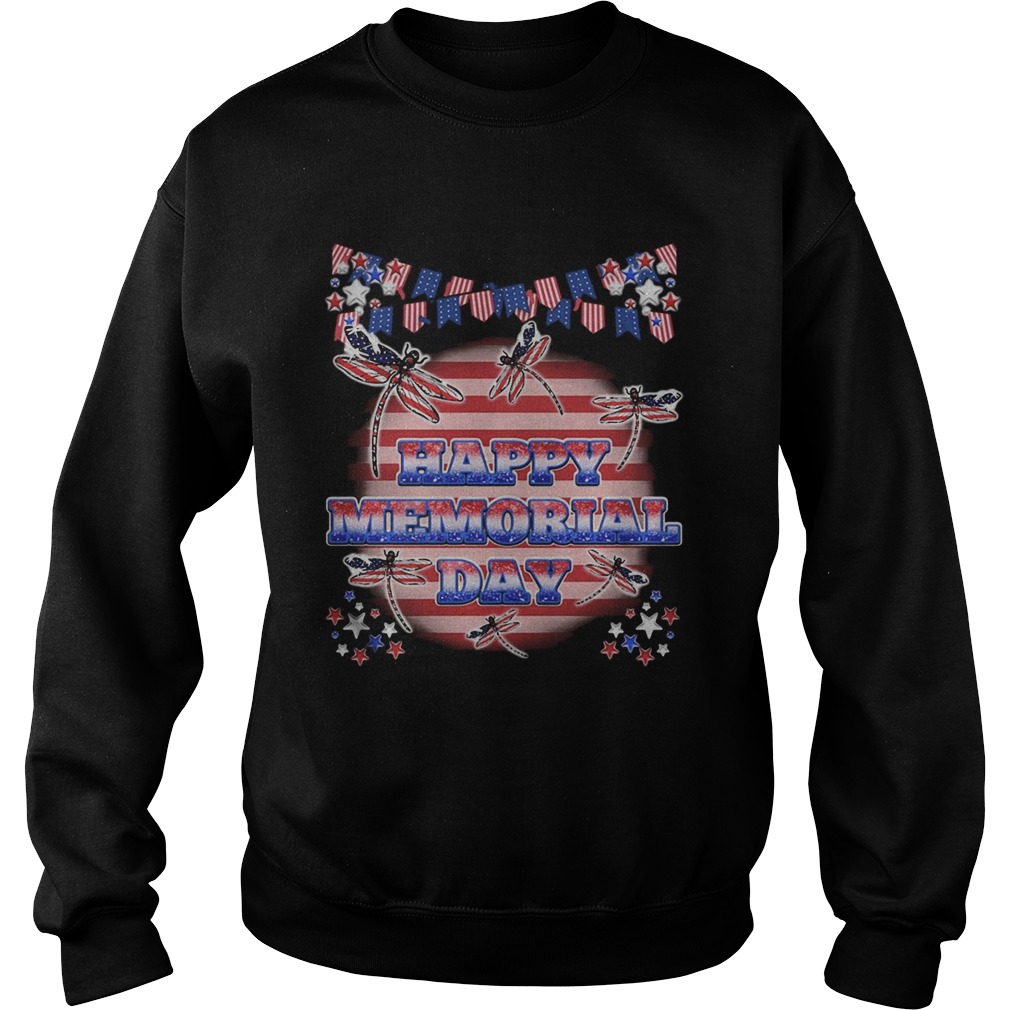 Independence Day Dragonflys Happy Memorial Day  Sweatshirt