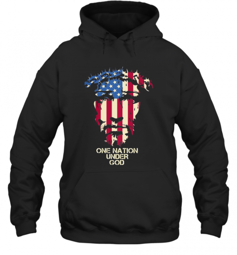 Independence Day Jesus One Nation Under God T-Shirt Unisex Hoodie