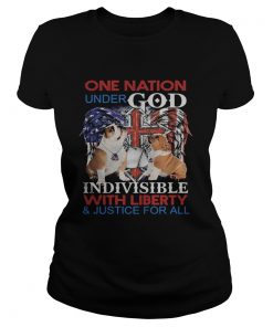 Independence Day bulldog veteran one nation under god indivisible with liberty and justice for all Classic Ladies
