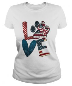 Independence Day love dog paw  Classic Ladies