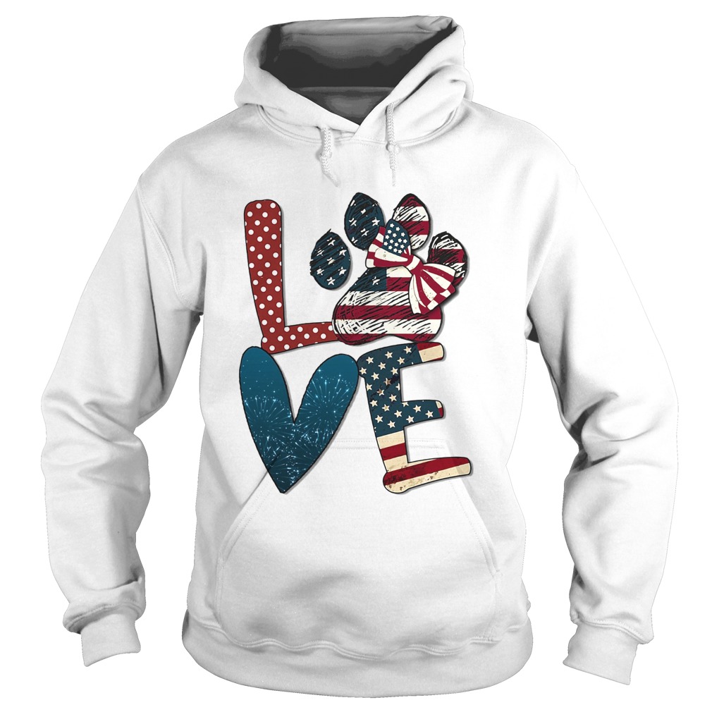 Independence Day love dog paw  Hoodie