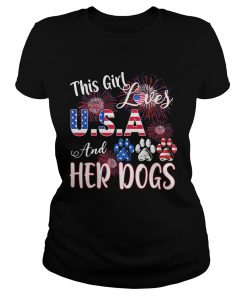 Independence Day this girl loves USA and her dogs paws firework  Classic Ladies