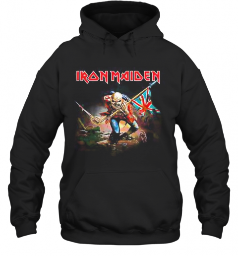 Iron Maiden The Trooper With Flag T-Shirt Unisex Hoodie