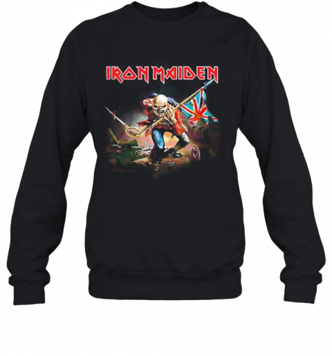 Iron Maiden The Trooper With Flag T-Shirt Unisex Sweatshirt
