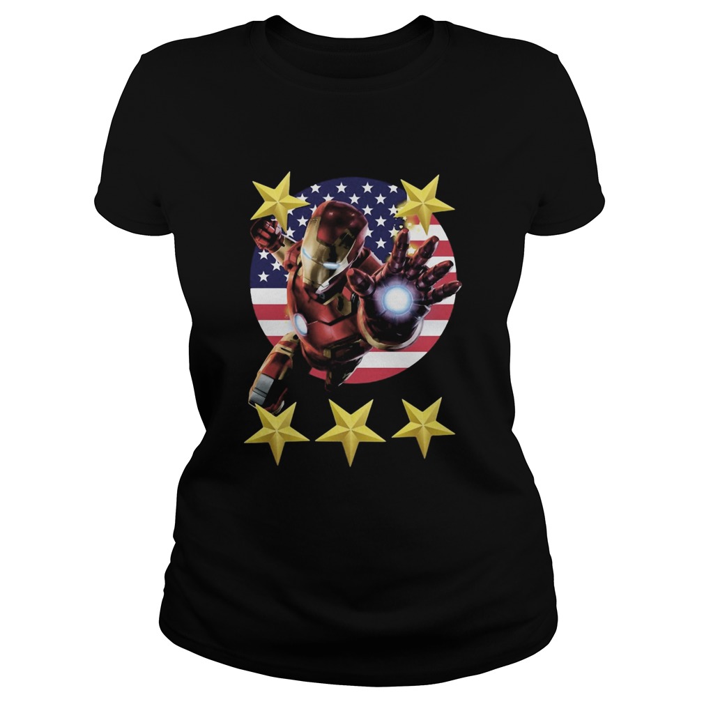 Iron man american flag independence day stars  Classic Ladies