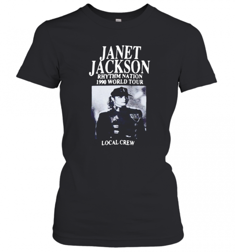 Janet Jackson Rhythm Nation 1990 World Tour Local Crew Vintage T-Shirt Classic Women's T-shirt