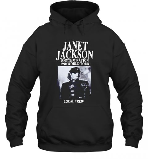 Janet Jackson Rhythm Nation 1990 World Tour Local Crew Vintage T-Shirt Unisex Hoodie