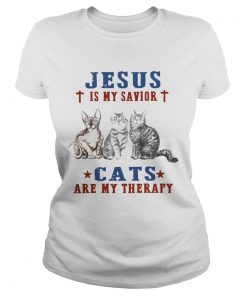 Jesus Is My Savior Cats Are My Therapy  Classic Ladies