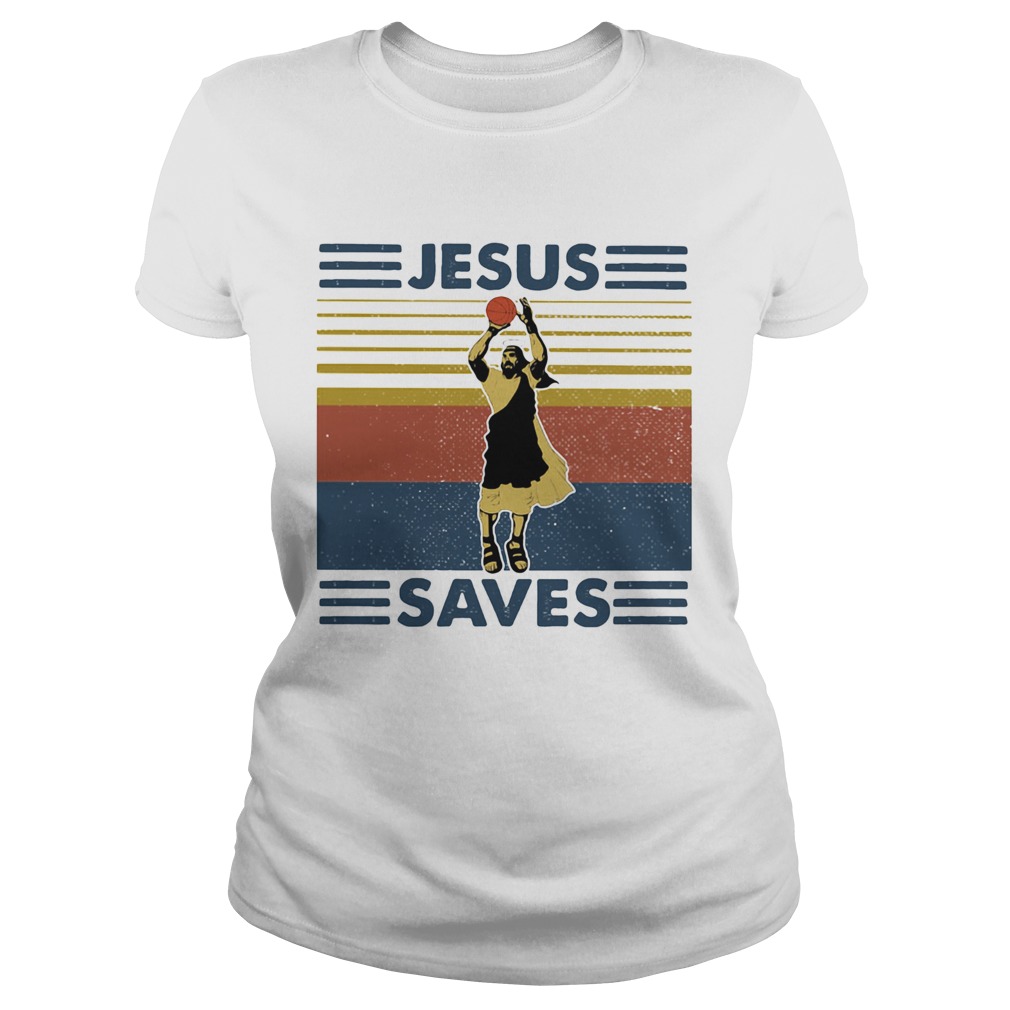 Jesus save volleyball vintage  Classic Ladies